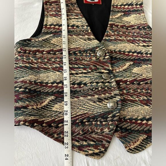 True Grit Men Vintage Aztec Cotton Tapestry Vest Size 3 USA Made - Picture 7 of 7